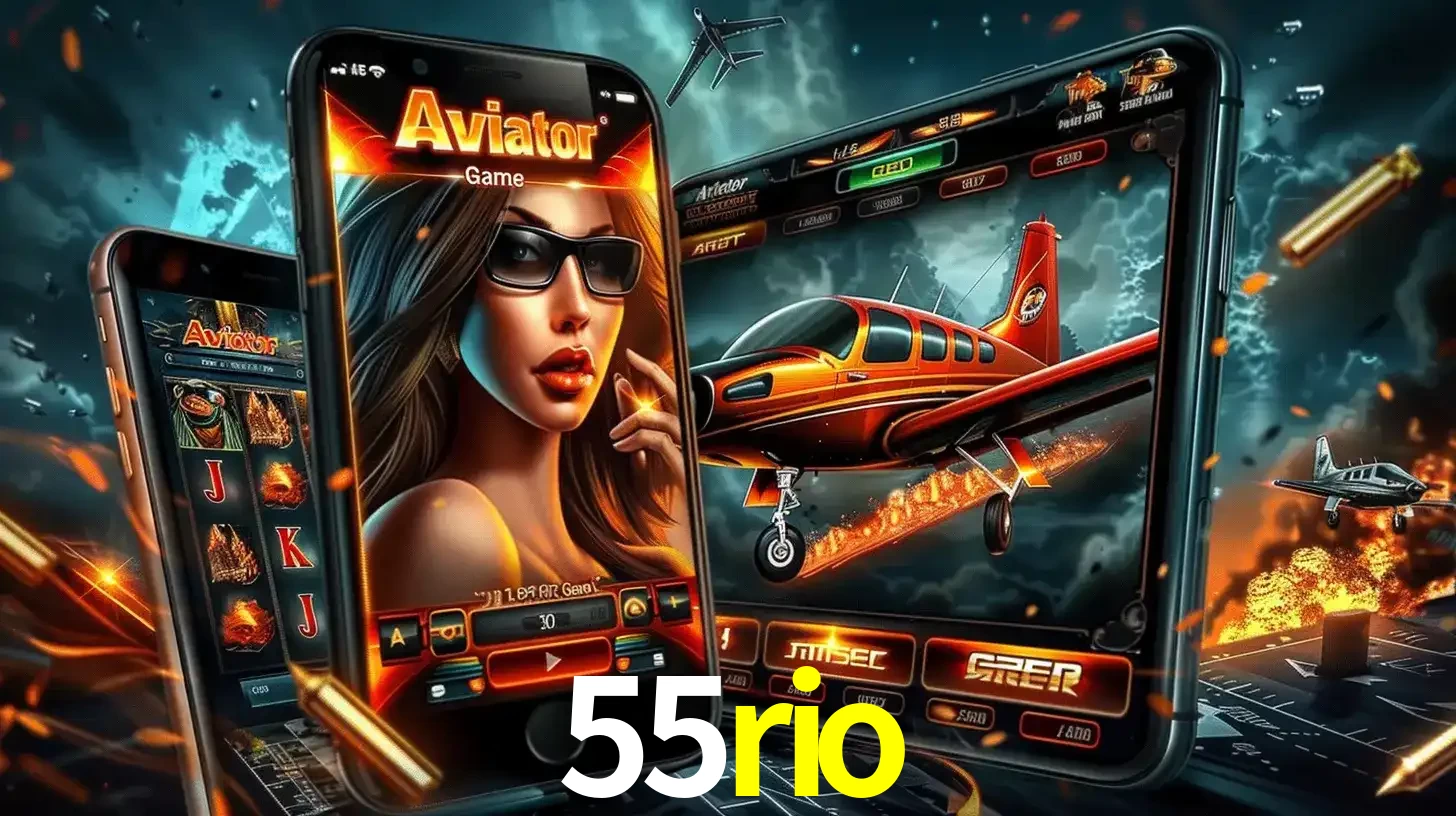O popular jogo de apostas Aviator exibido em vários celulares e tablets, mostrando a interface emocionante e a ação de voo disponíveis para jogar agora no 55rio.