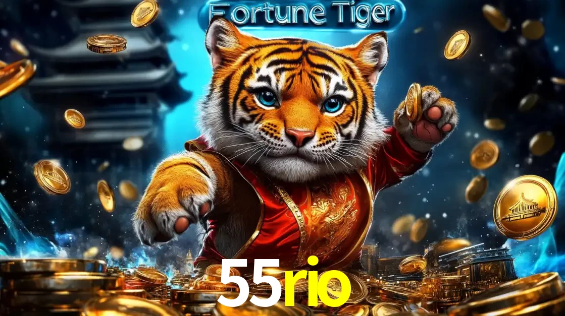 Imagem promocional do jogo de slot Fortune Tiger, com um tigre majestoso em traje tradicional cercado por uma fortuna em moedas de ouro, disponível agora no cassino 55rio.